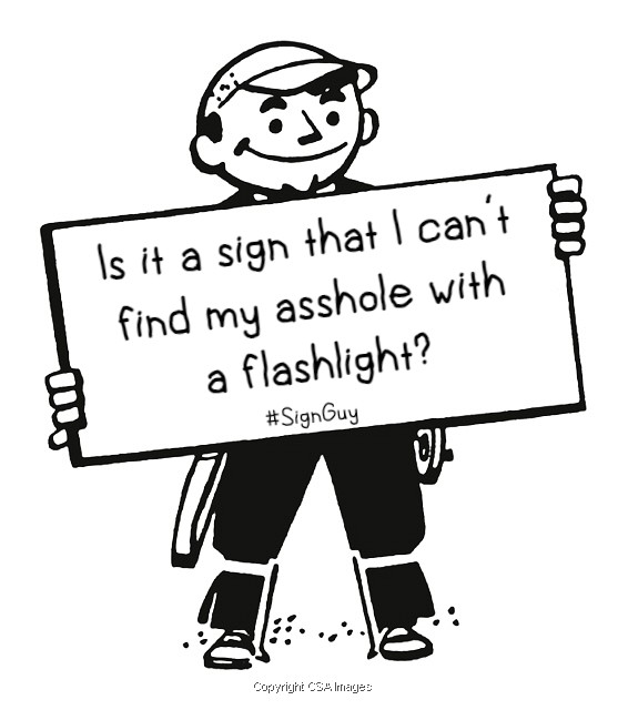 Guy with a sign